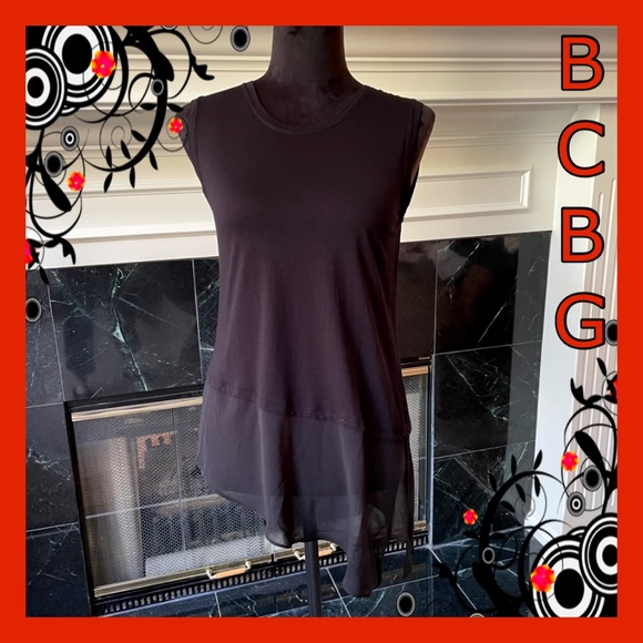 BCBG BLACK SLEEVELESS TOP - Picture 1 of 6